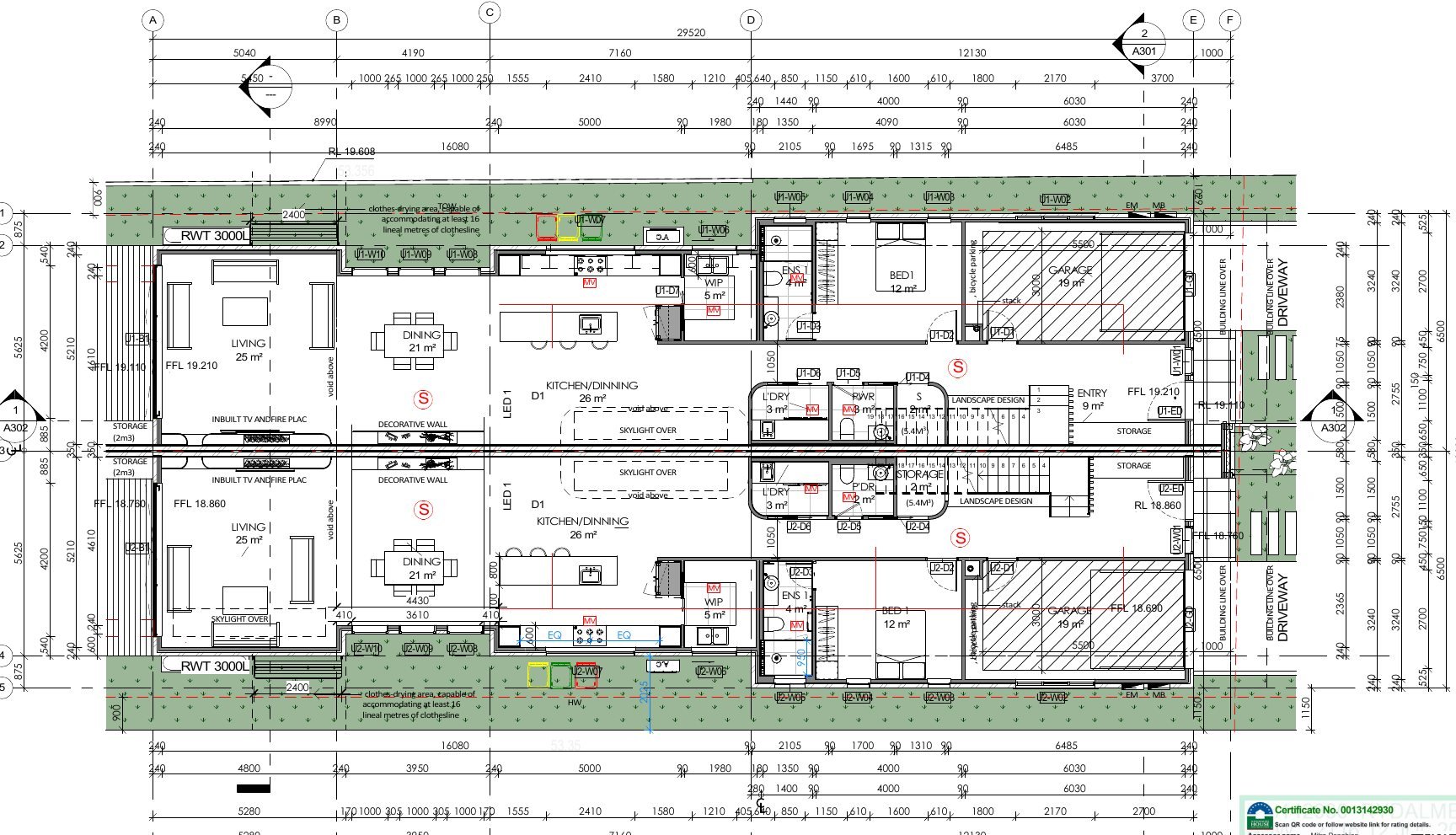 Ground floor plan of both homes