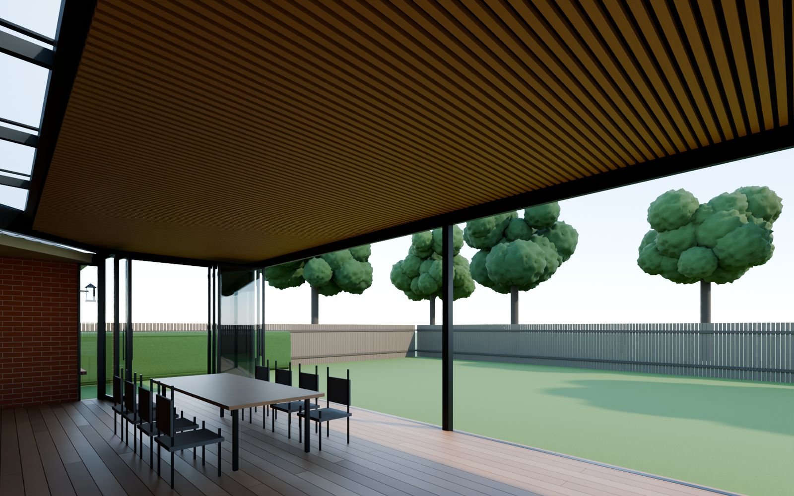 Inside the pavilion